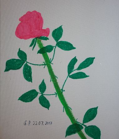 Rose mit Stiel