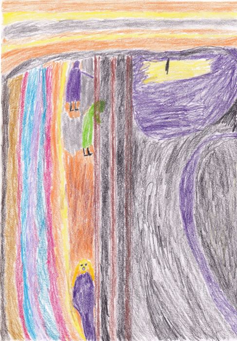 Streifen in Violett und Blau