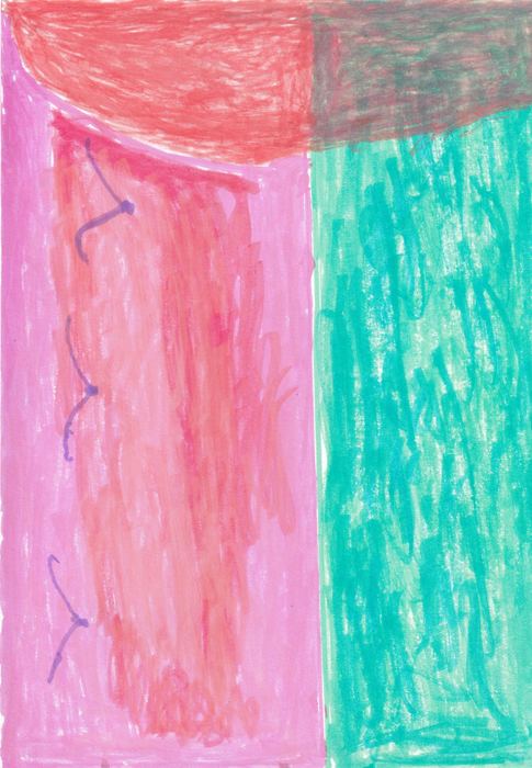 Farbflächen in Rosa und Blau