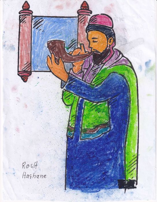 Rosch Haschana, Mann mit Schofar