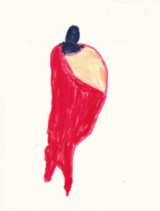 Figur in rotem Umhang