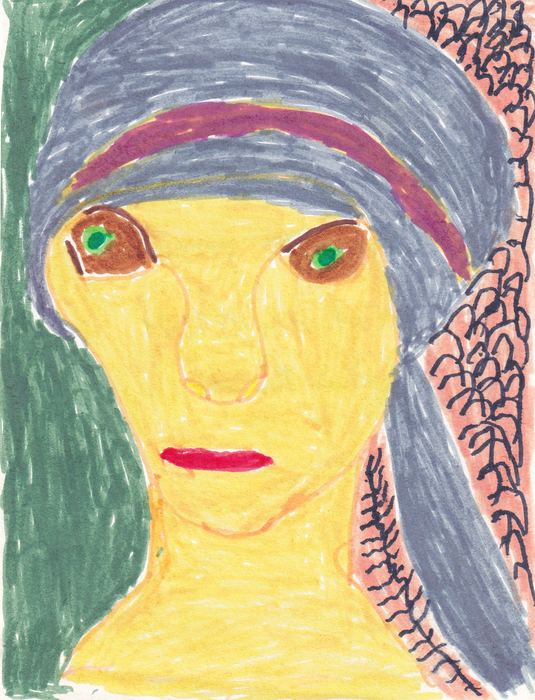 Frau mit Kopftuch